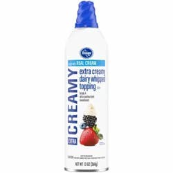 Kroger Extra Creamy Dairy Whipped Cream Topping