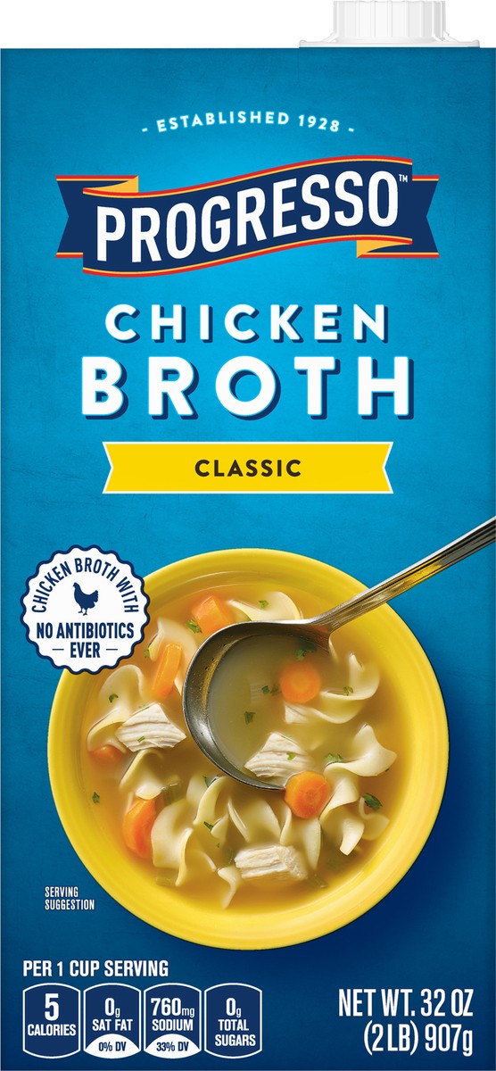 slide 8 of 9, Progresso Classic Chicken Broth, Gluten Free, 32 oz., 32 oz