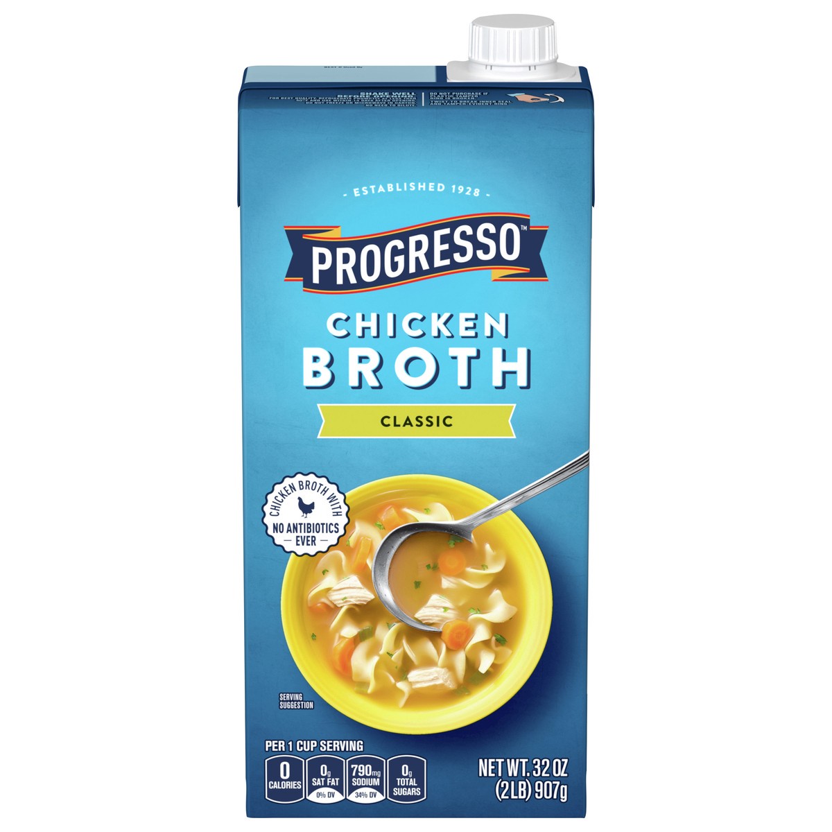 slide 1 of 9, Progresso Classic Chicken Broth, Gluten Free, 32 oz., 32 oz