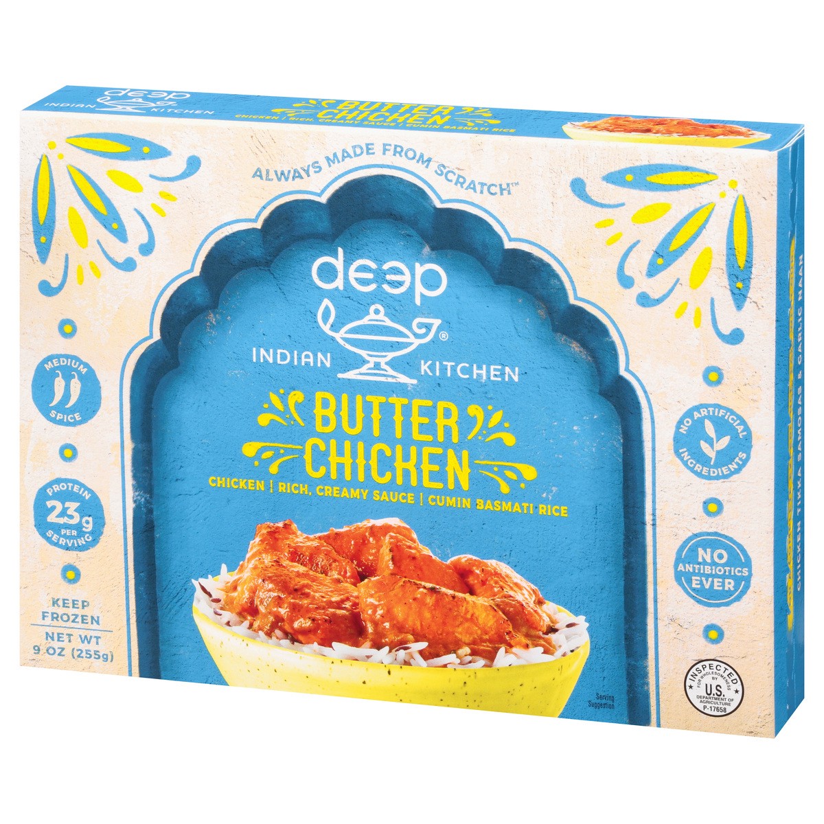 slide 3 of 9, Deep Indian Kitchen, Butter Chicken with Rice, 9 oz