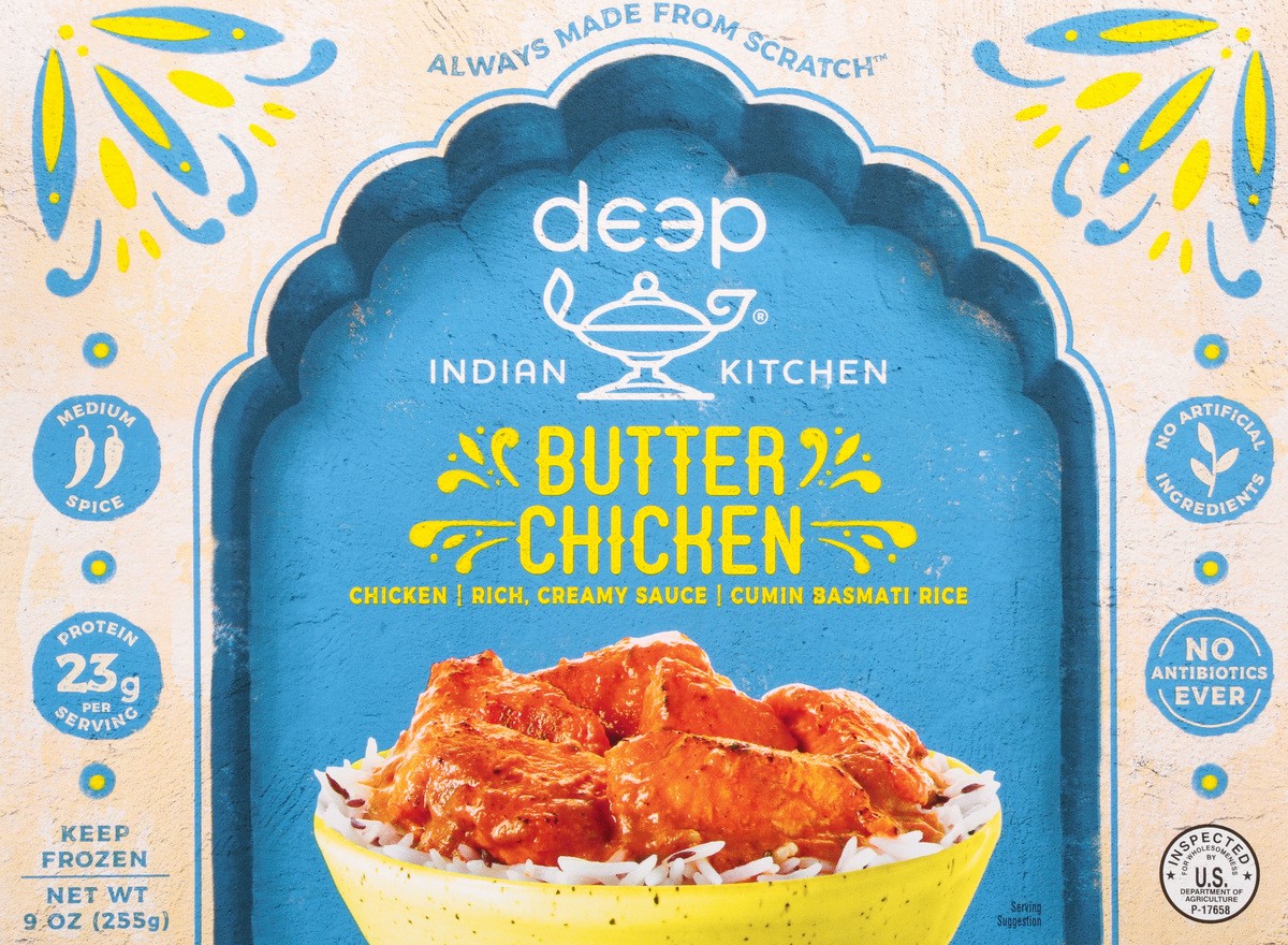 slide 9 of 9, Deep Indian Kitchen, Butter Chicken with Rice, 9 oz
