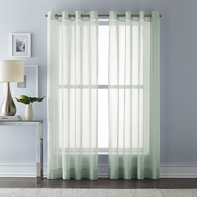 slide 1 of 1, Wamsutta Grommet Top Sheer Window Curtain Panel - Mint, 108 in