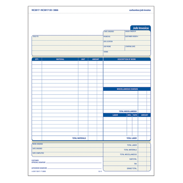 slide 1 of 5, Adams Carbonless Contractor's Invoices, 2-Part, 100 Sets, 1 ct