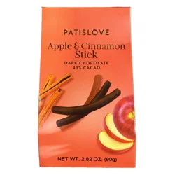 Patislove Apple & Cinnamon Stick Dark Chocolate Sticks
