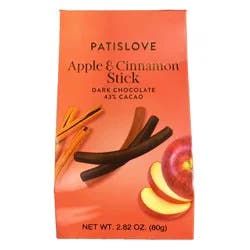 Patislove Apple & Cinnamon Stick Dark Chocolate Sticks