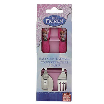 slide 1 of 2, Zak! Designs Disney Frozen 2 Piece Easygrip Flatware Set Pink, 2 ct