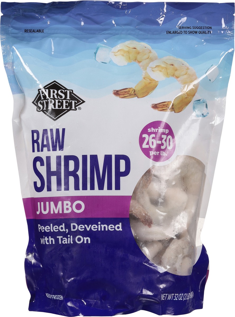 slide 7 of 14, First Street 26/30 Raw Shrimp Tail On, 2 lb