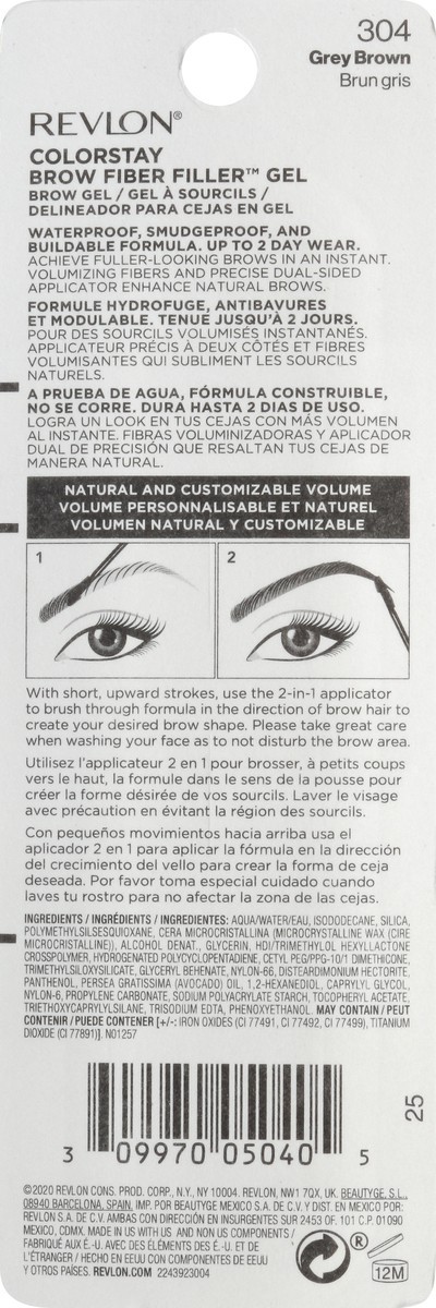 slide 6 of 9, Revlon ColorStay Brow Fiber Filler Brow Gel, 0.23 oz