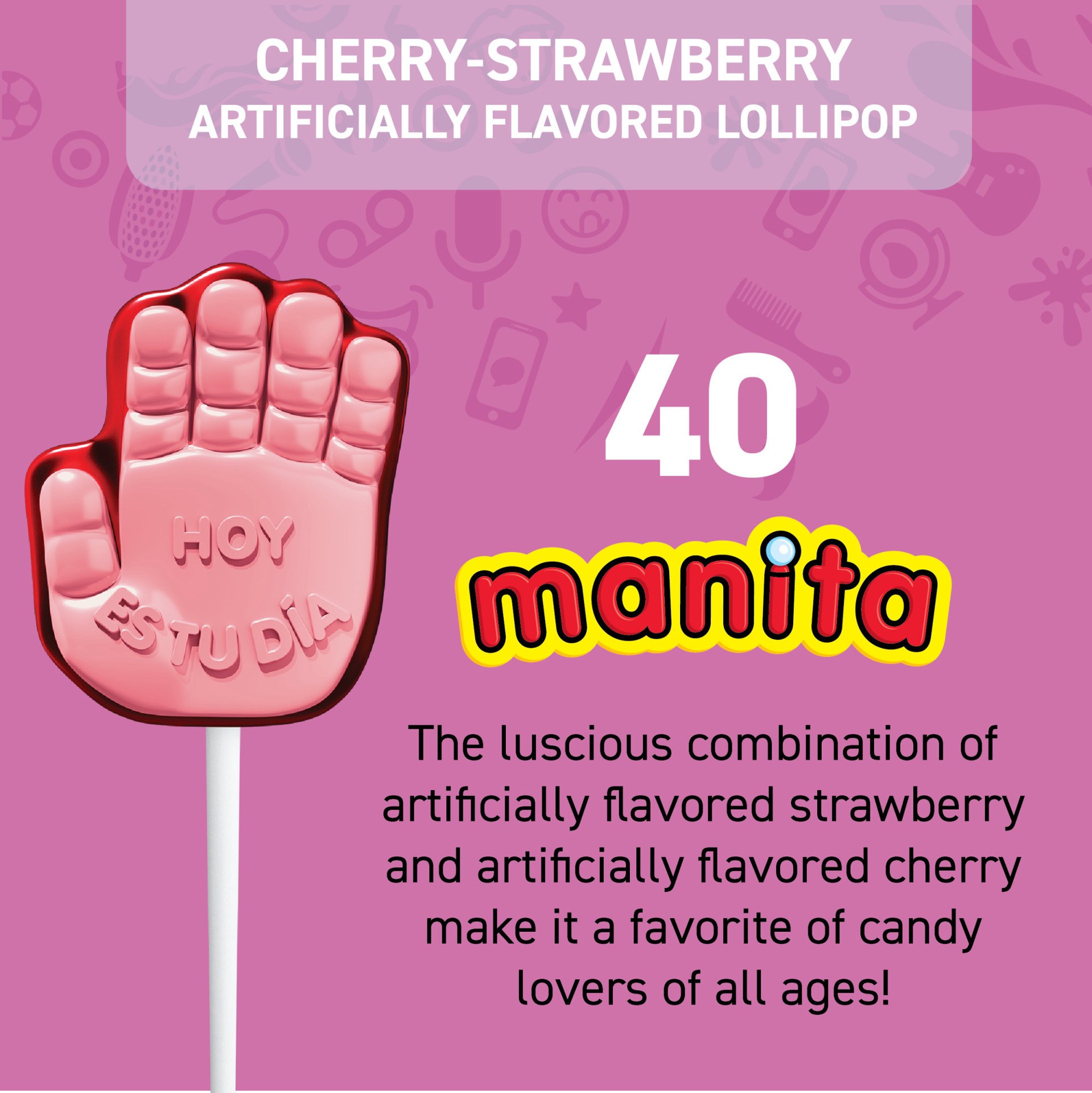 slide 2 of 5, Vero Manita  Strawberry & Cherry Lollipop, 22.4 oz