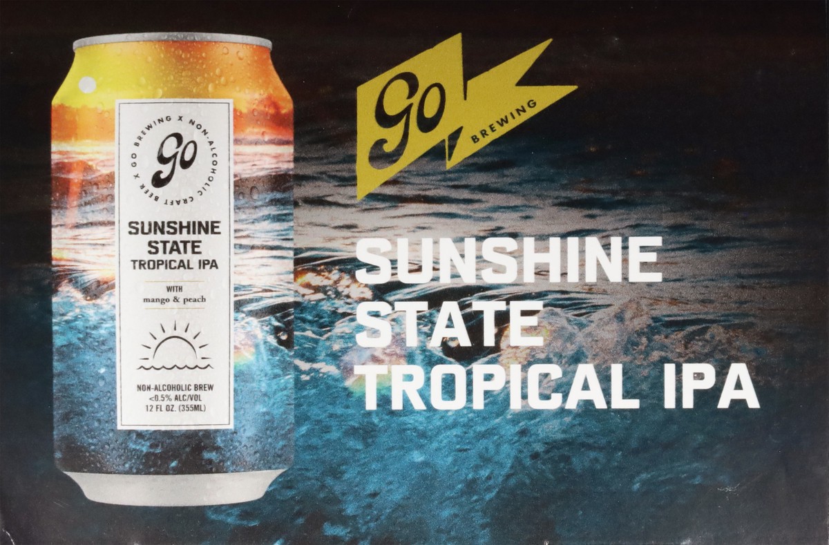 slide 6 of 12, Go Brewing Non-Alcoholic Tropical IPA Sunshine State Beer 12 fl oz, 12 fl oz