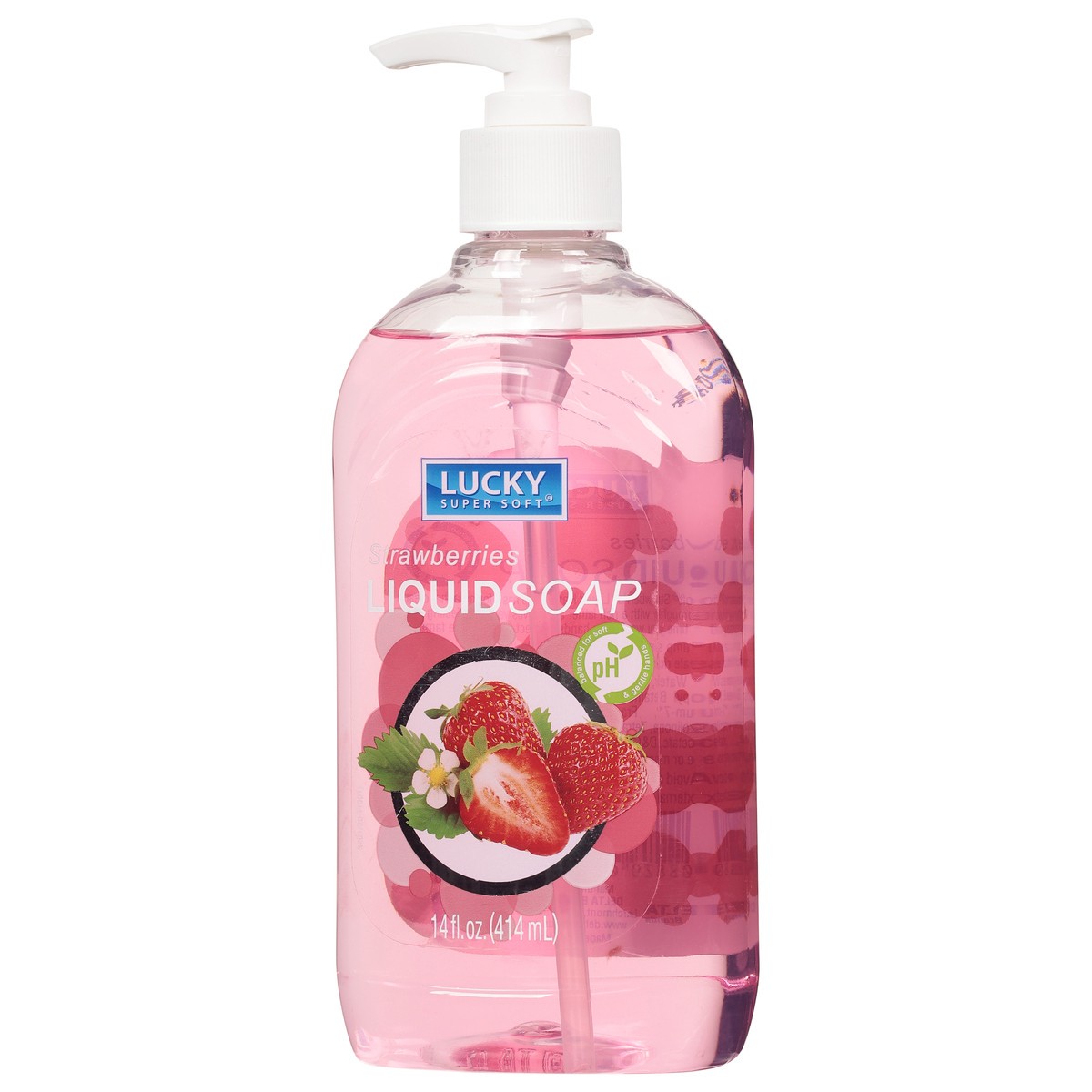 slide 5 of 10, Lucky Super Soft Strawberries Liquid Soap 14 fl oz, 14 fl oz