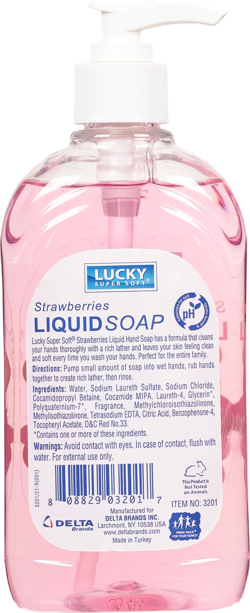 slide 4 of 10, Lucky Super Soft Strawberries Liquid Soap 14 fl oz, 14 fl oz