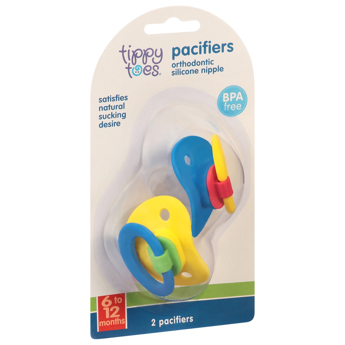 slide 8 of 8, Tippy Toes Orthodontic Silicone Nipple Pacifiers, 2 ct