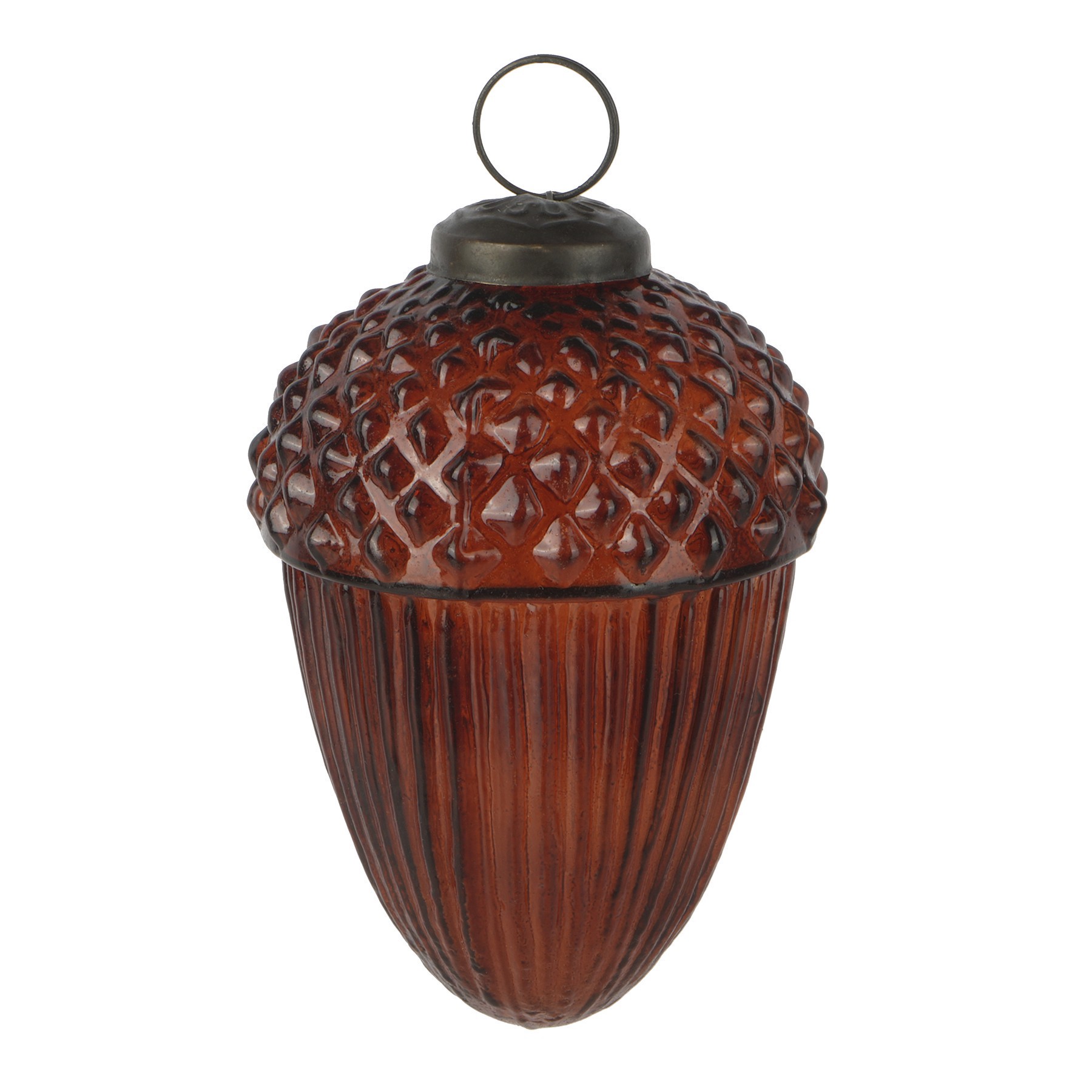 slide 2 of 2, 4" Brown Glass Acorn Ornament By Ashland, 2.75 in x 2.75 in x 4 in
