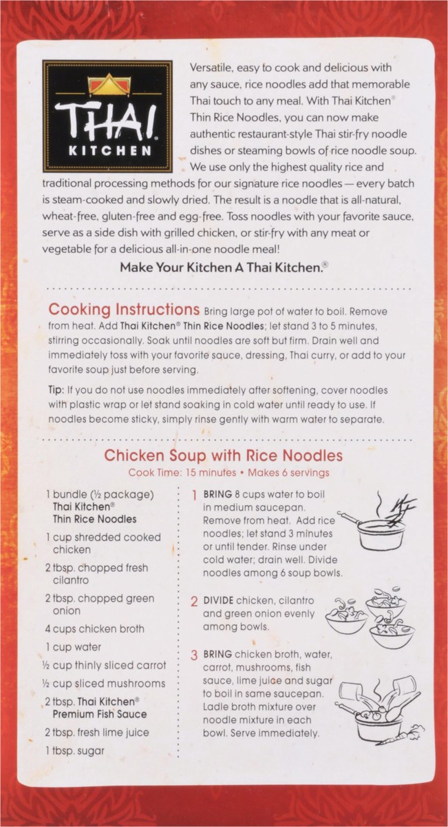 slide 7 of 13, Thai Kitchen Thin Rice Noodles, 8.8 oz