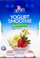slide 1 of 4, LALA Strawberry Banana Cereal Yogurt Smoothie, 4 ct; 7 fl oz