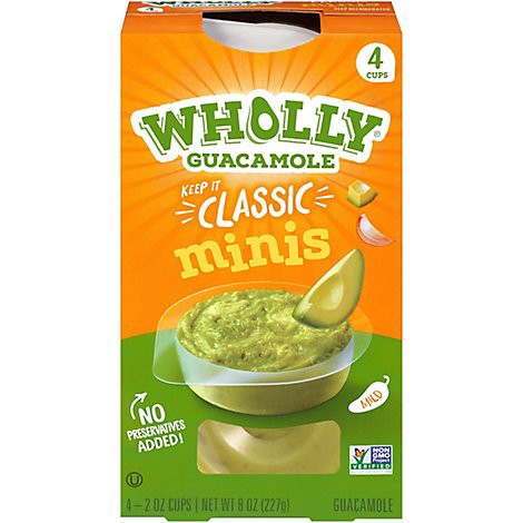 slide 1 of 1, Wholly Guacamole Classic Minis Pack - 4-2 Oz., 8 oz