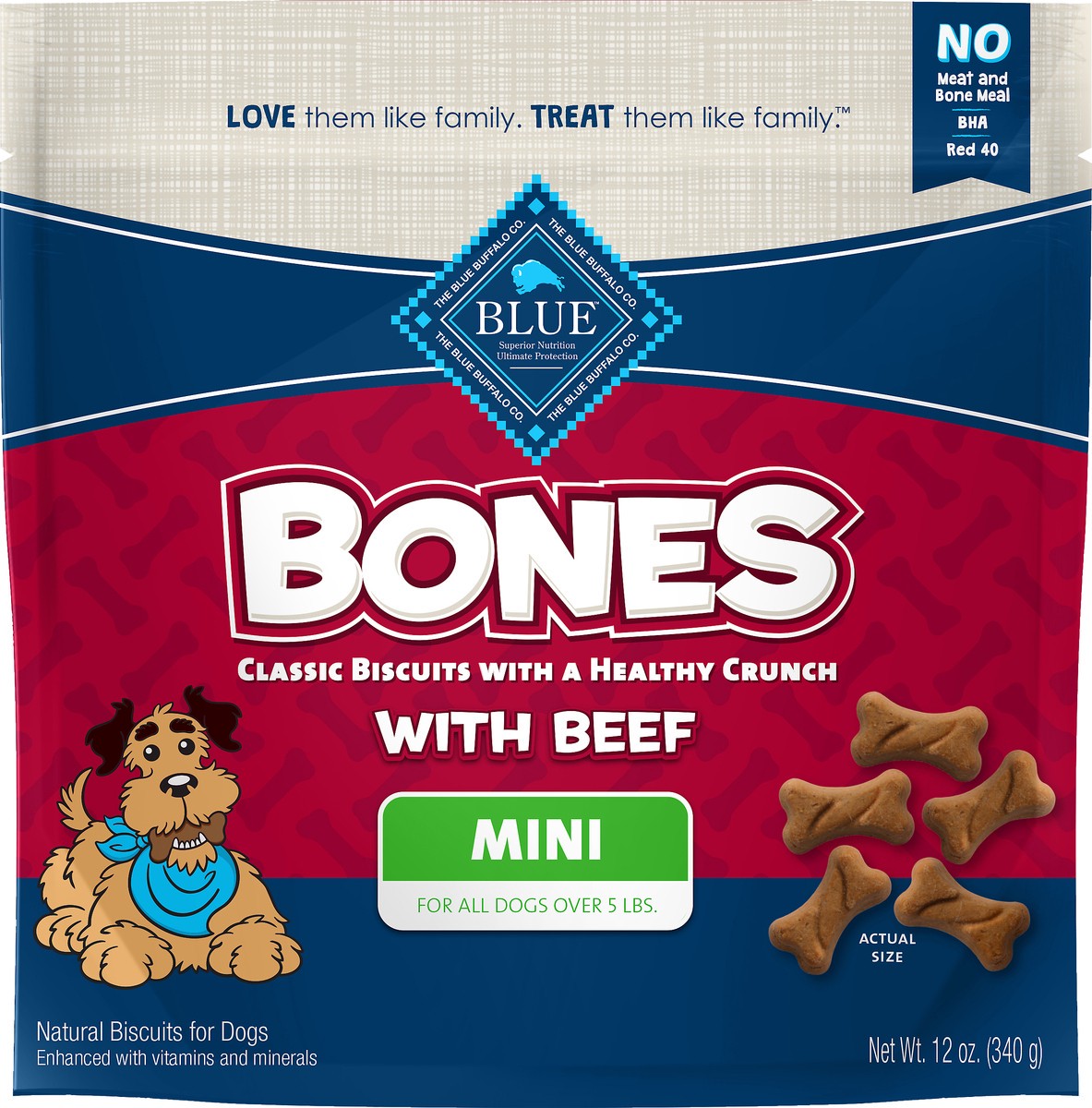 slide 2 of 2, Blue Buffalo Blue Bones Mini Natural with Beef Biscuits for Dogs 12 oz, 12 oz