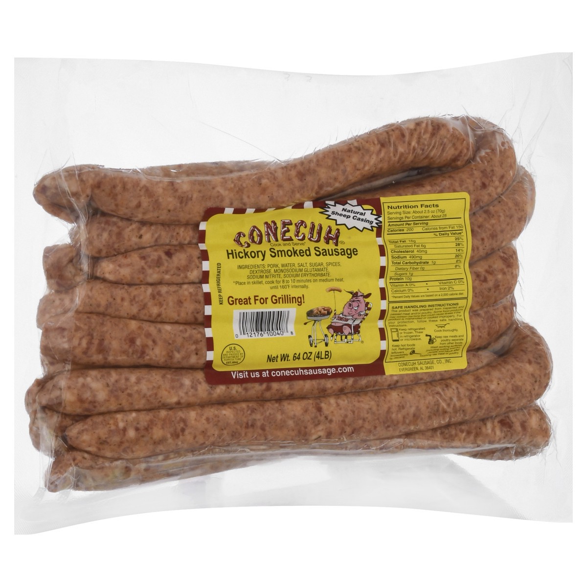slide 4 of 4, Conecuh Hickory Smoked Sausage 64 oz, 64 oz