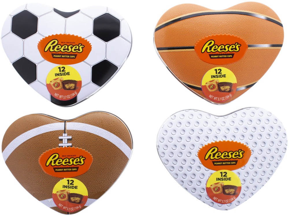 slide 1 of 2, Galerie Reese's Sports Heart Shaped Tin, 3.7 oz