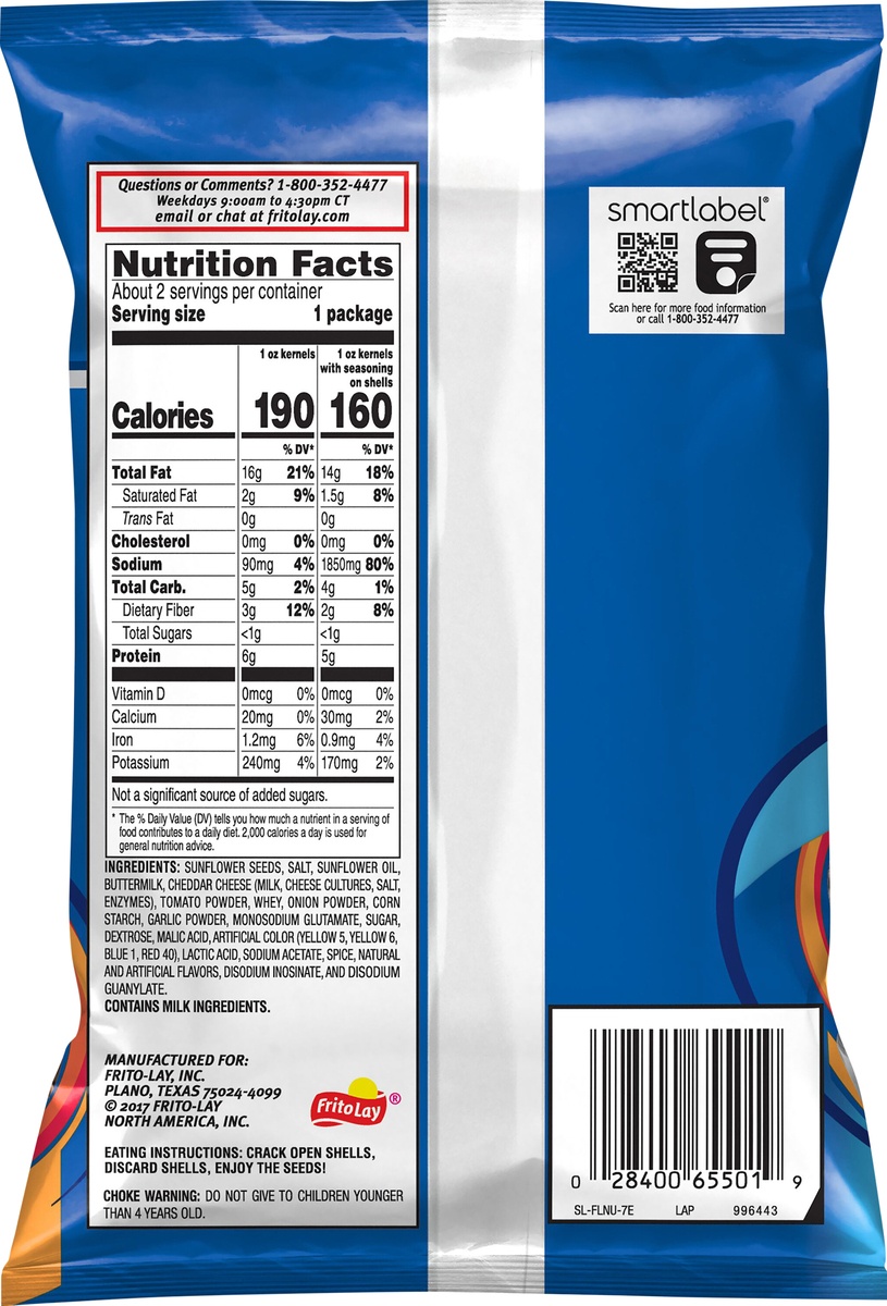 slide 5 of 6, Frito Lay Extra Long Sunflower Seeds Ranch Flavored 3 3/4 Oz, 3.75 oz