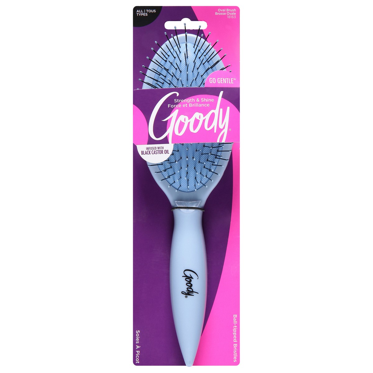 slide 9 of 9, Goody Go Gentle Strength Infusion Oval Brush - EA, 1 ct