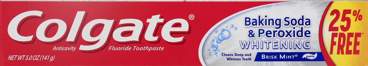 slide 4 of 6, Colgate Baking Soda & Peroxide Whitening Brisk Mint Toothpaste, 5 oz