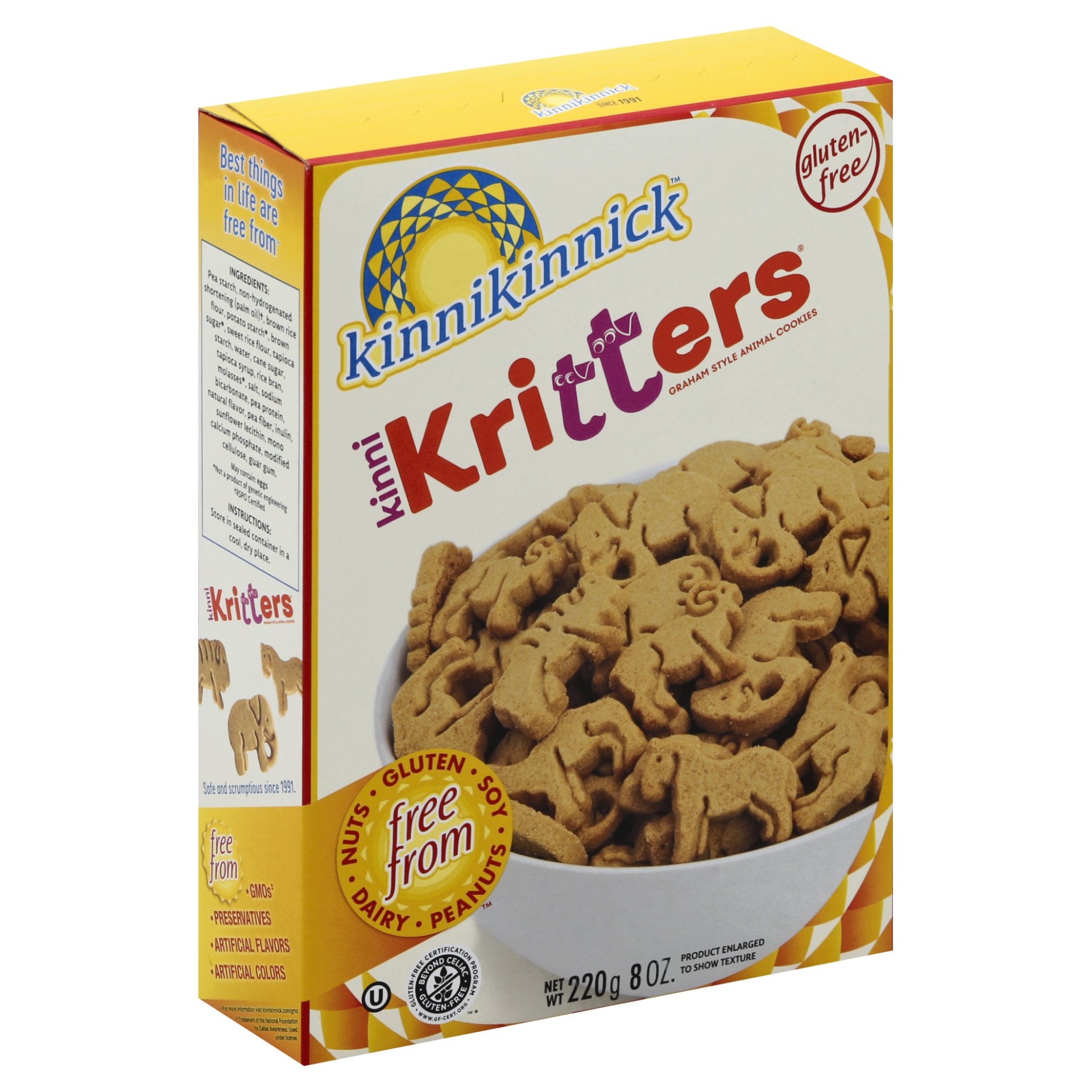 slide 1 of 4, Kinnikinnick Foods KinniKritters Graham Style Animal Cookies, 8 oz