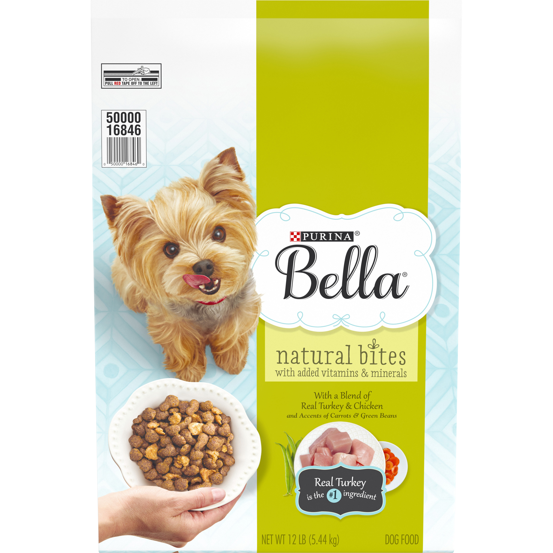 slide 1 of 7, Purina Bella Natural Small Breed Dry Dog Food, Natural Bites With Real Turkey & Chicken, 12 lb