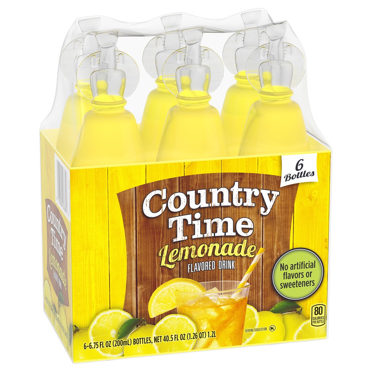 slide 2 of 9, Country Time Lemonade Naturally Flavored Drink, 6 ct Pack, 6.75 fl oz Bottles, 6 ct