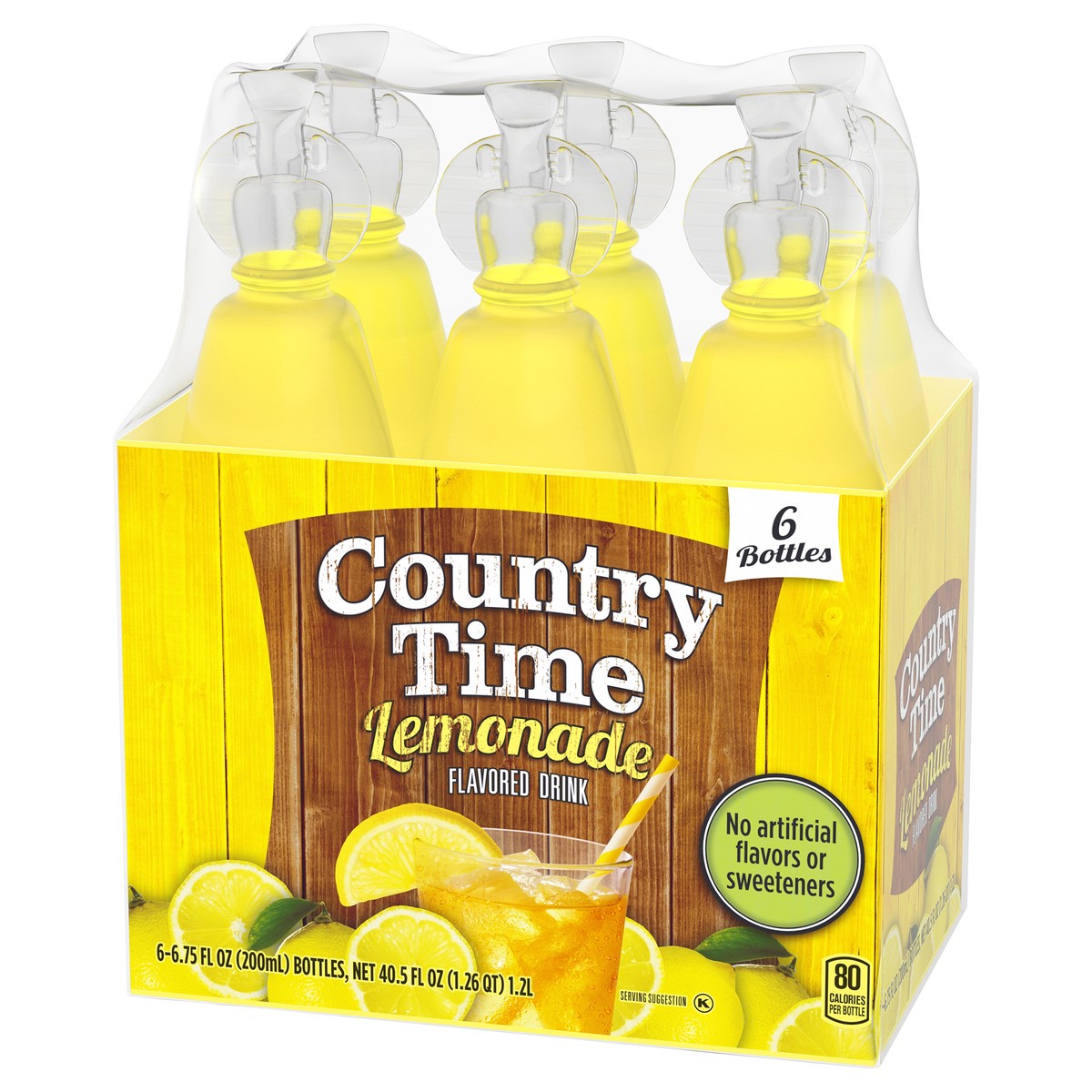 slide 3 of 9, Country Time Lemonade Naturally Flavored Drink, 6 ct Pack, 6.75 fl oz Bottles, 6 ct