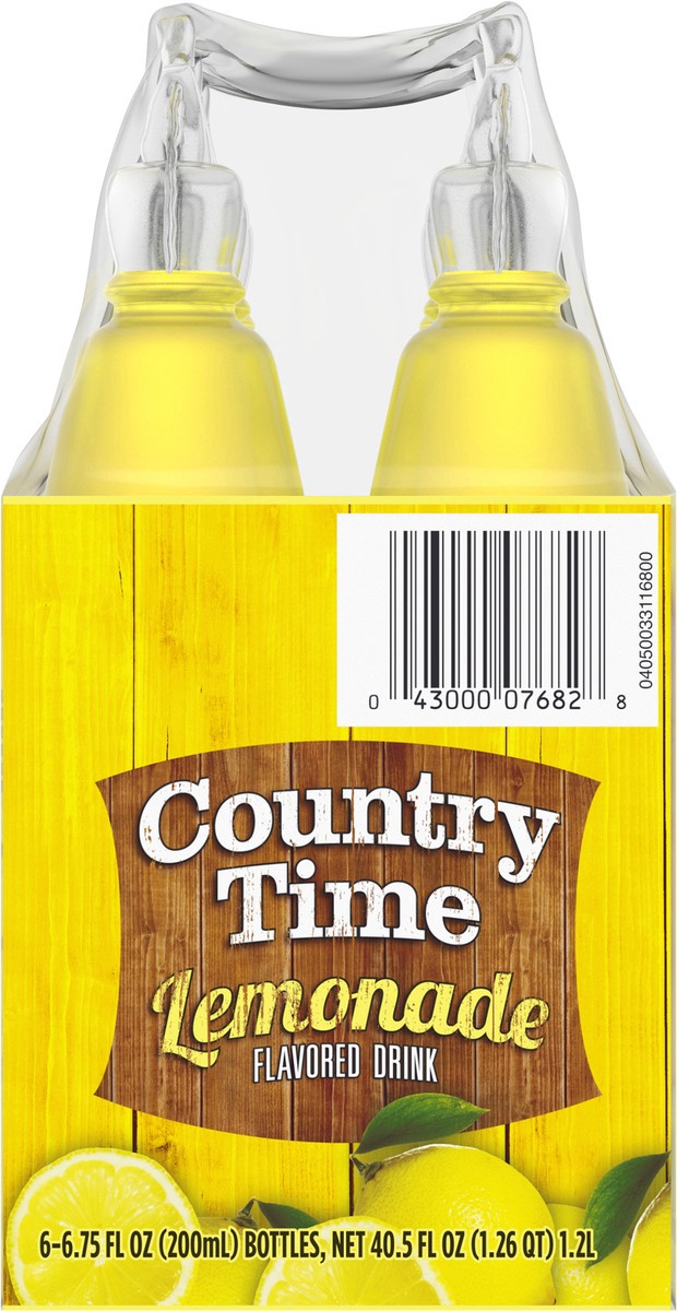 slide 9 of 9, Country Time Lemonade Naturally Flavored Drink, 6 ct Pack, 6.75 fl oz Bottles, 6 ct