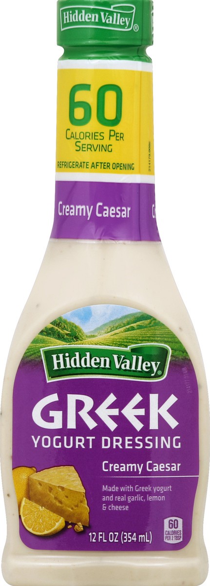 slide 2 of 2, Hidden Valley Greek Yogurt Creamy Caesar Salad Dressing Gluten Free, 12 fl oz