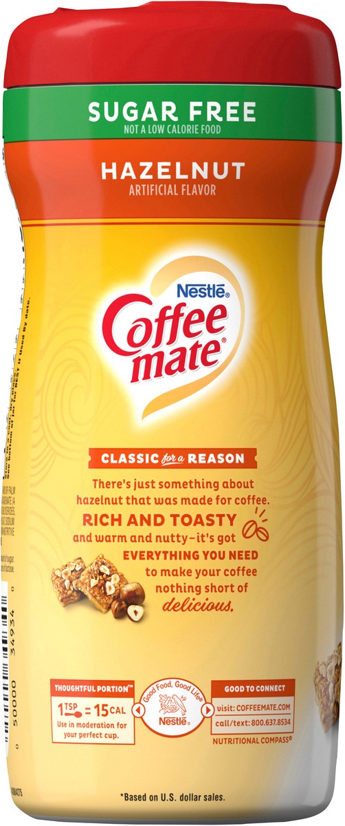 slide 6 of 8, Coffee mate Nestle Coffee mate Sugar Free Hazelnut Powder Coffee Creamer, 10.2 oz