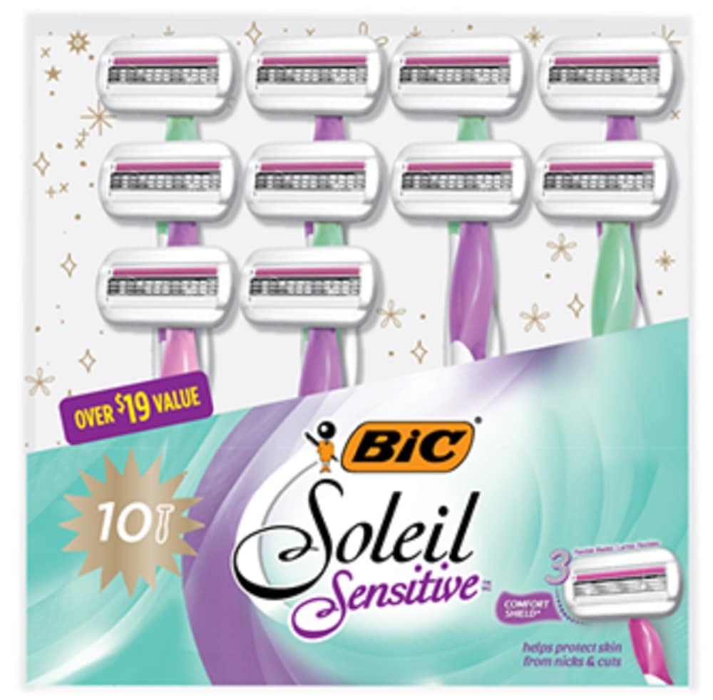 slide 1 of 1, BIC Soleil Sensitive Disposable Razor Gift Box, 10 ct