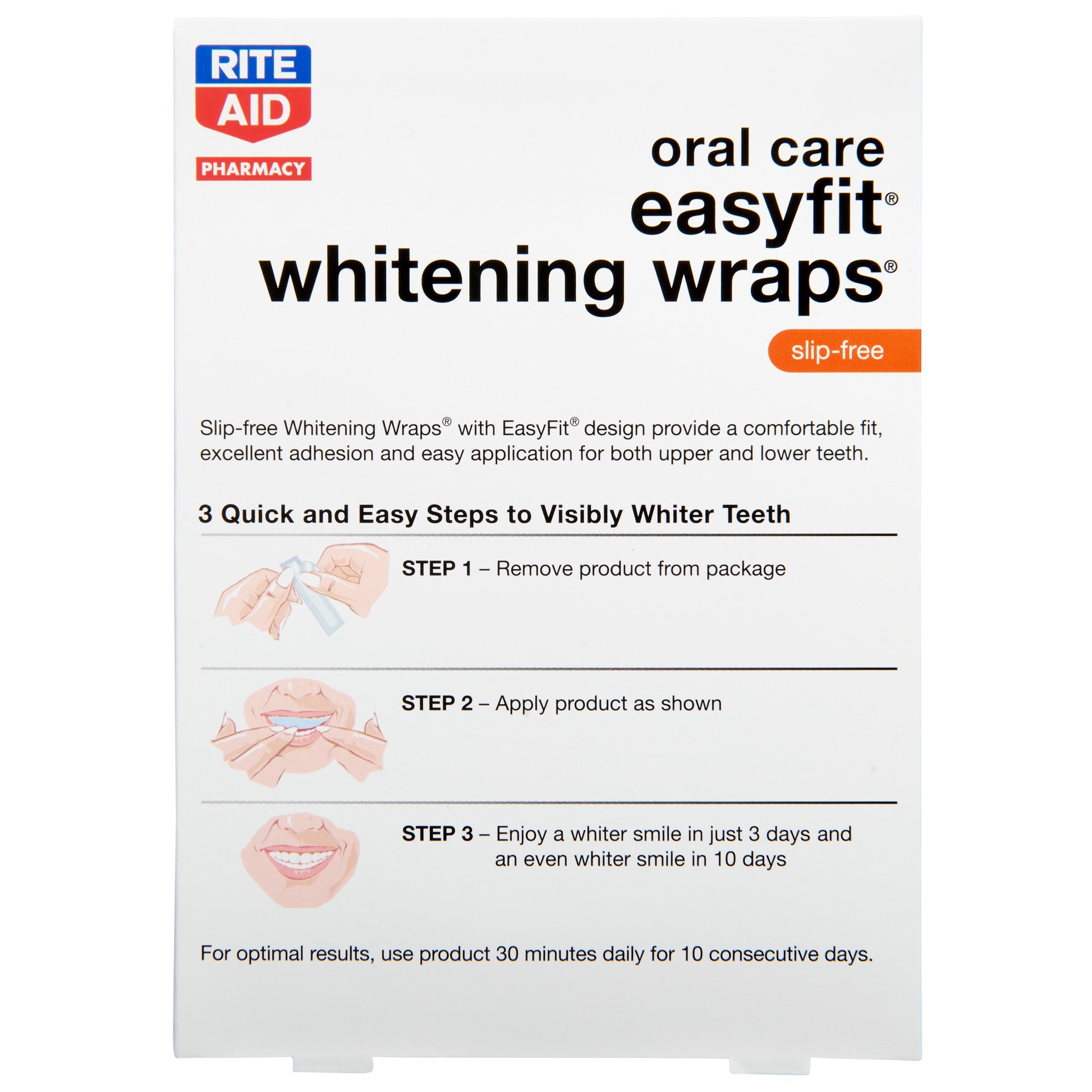 slide 4 of 4, Rite Aid Ra White Easy Fit Str, 10 ct