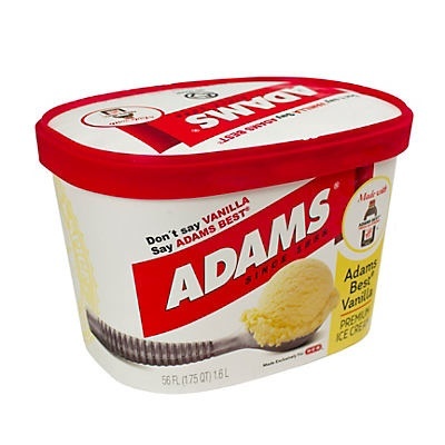 slide 1 of 1, Adams Vanilla Ice Cream, 56 fl oz