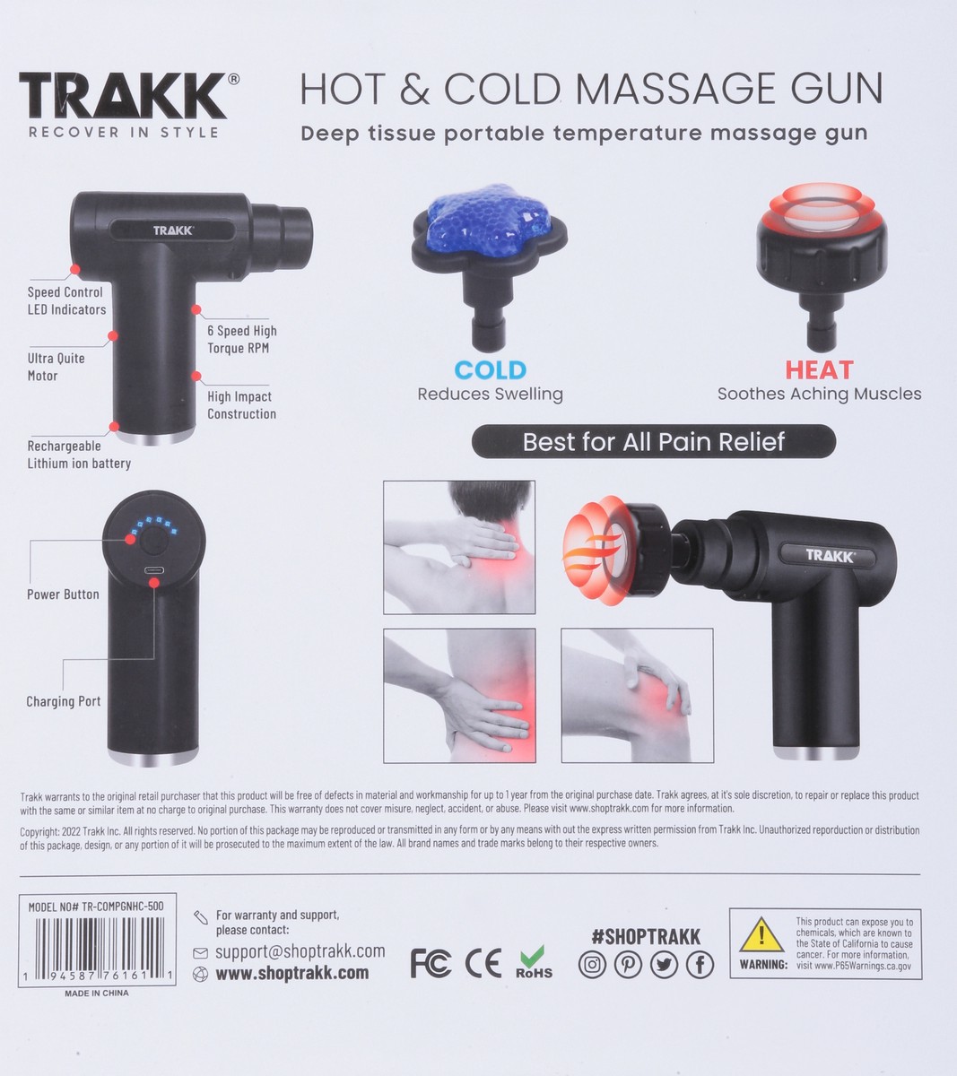 slide 8 of 9, Trakk Wireless Hot & Cold Massage Gun 1 ea, 1 ct