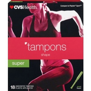slide 1 of 1, CVS Health Active Tampons, Super, 18 ct