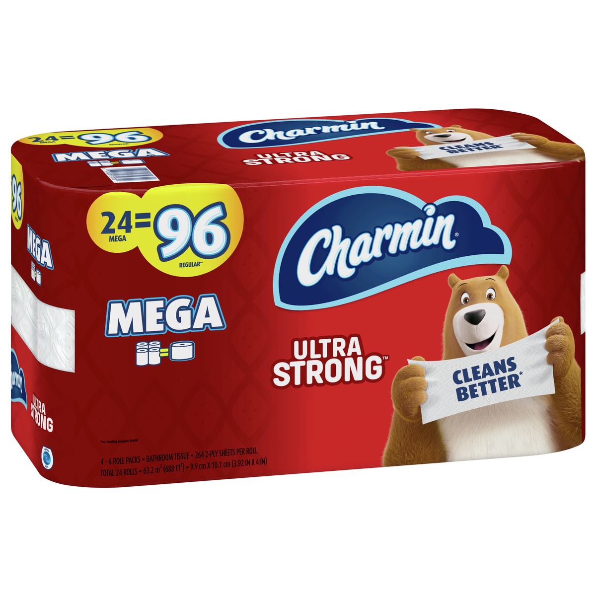 slide 2 of 5, Charmin Ultra Strong Toilet Paper 24 Mega Roll, 264 Sheets Per Roll, 24 ct