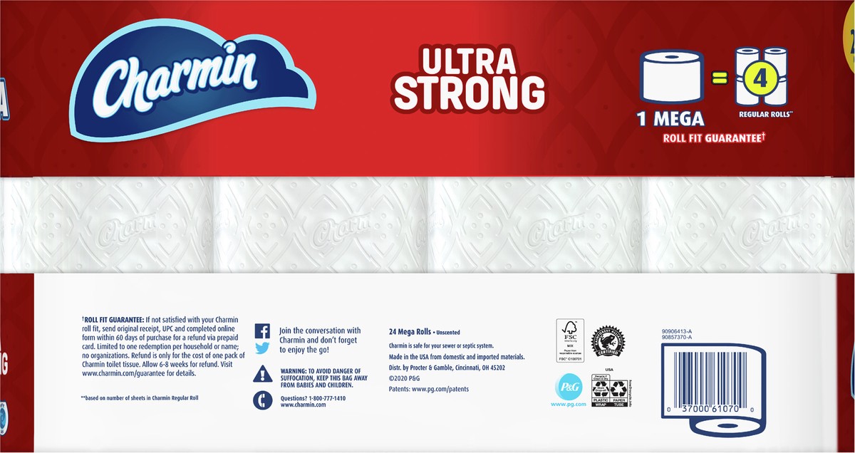 slide 4 of 5, Charmin Ultra Strong Toilet Paper 24 Mega Roll, 264 Sheets Per Roll, 24 ct