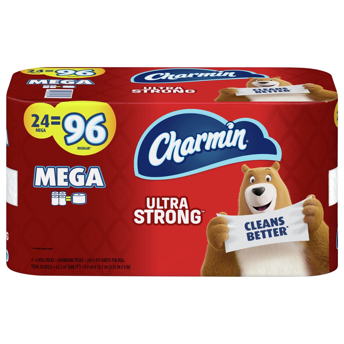 slide 1 of 5, Charmin Ultra Strong Toilet Paper 24 Mega Roll, 264 Sheets Per Roll, 24 ct