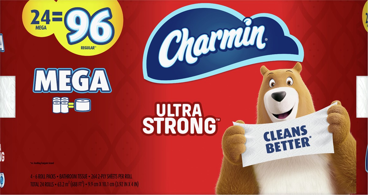 slide 5 of 5, Charmin Ultra Strong Toilet Paper 24 Mega Roll, 264 Sheets Per Roll, 24 ct