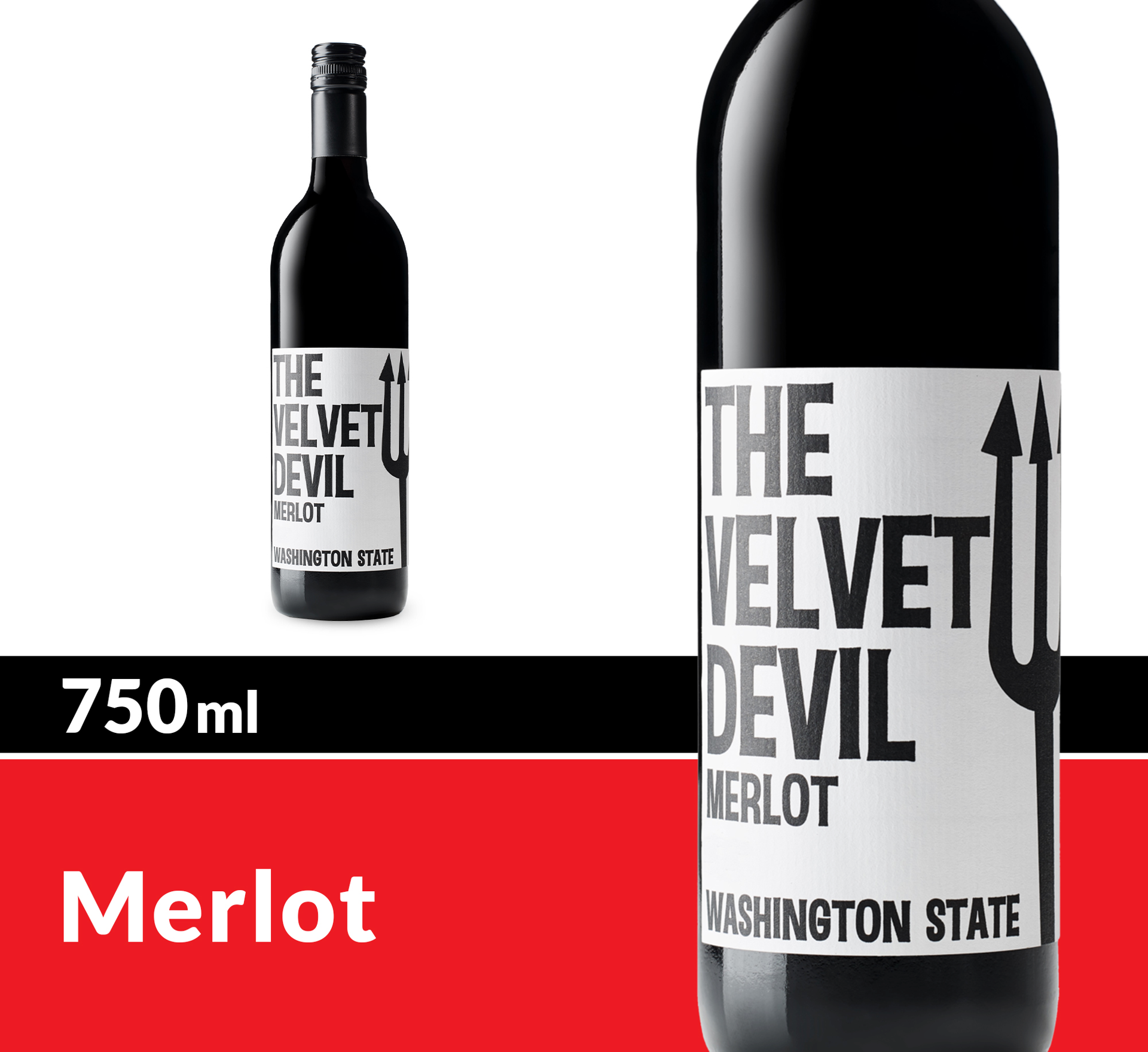 slide 1 of 3, The Velvet Devil Merlot Red Wine by Charles Smith Wines, 750 mL Bottle, 750 ml