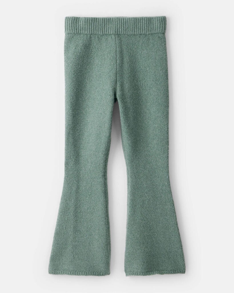 slide 3 of 3, Oshkosh Girls Flared Sweater Knit Pants - Green Green 10, 1 ct