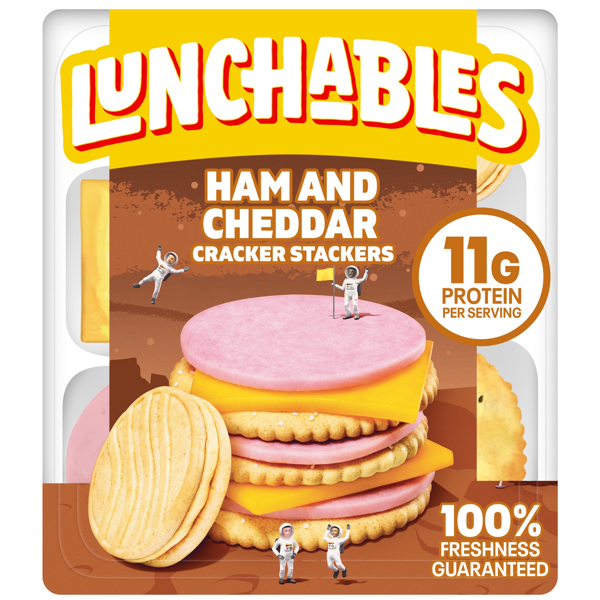 slide 1 of 7, Lunchables Oscar Mayer Lunchables Ham & Cheddar Cheese Cracker Stackers - 3.5oz, 3.5 oz