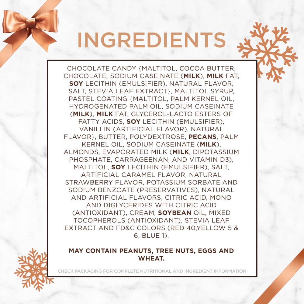 slide 3 of 6, RUSSELL STOVER Christmas Sugar Free Assorted Chocolate Candy Gift Box, 6.2 oz