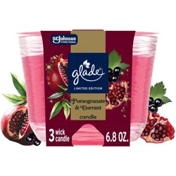 Glade 3-Wick Candle Jar, Pomegranate & Currant, 6.8 oz, 1 count