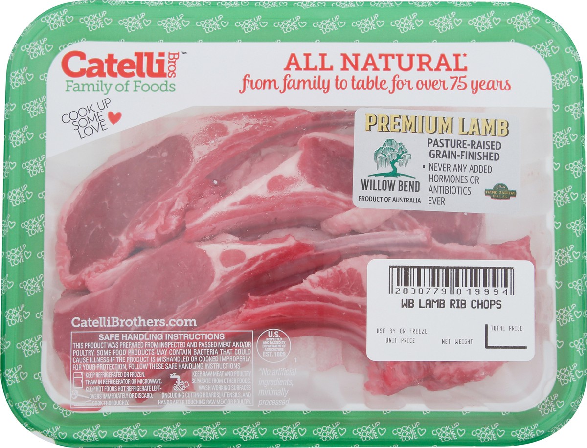 slide 2 of 2, Catelli Bros Family of Foods Willow Bend All Natural Rib Chops Premium Lamb 0.80 ea, per lb