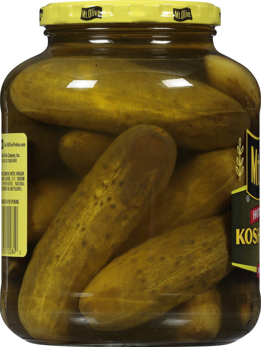 slide 8 of 8, Mt. Olive Hot N Spicy Kosher Dills Pickles 46 fl oz Jar, 46 fl oz